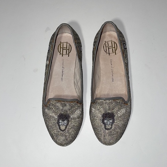 House of Harlow 1960 Beaded Leather Skull Flats - Women’s Size 36.5 - Picture 3 of 13